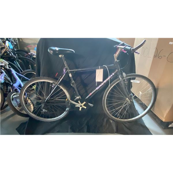 RALEIGH 18 SPEED BLACK HYBRID BICYCLE