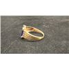Image 2 : APPROX 10K MENS RING WITH MASONIC MOTIF SET WITH BLUE STONE (4G)