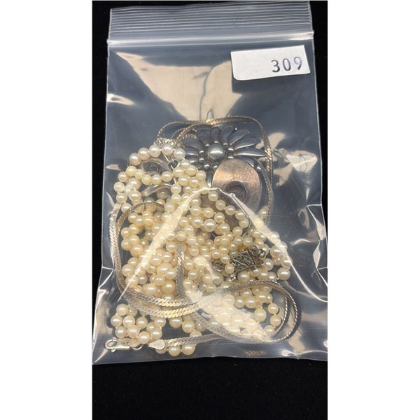 MISC JEWELRY (.5G GOLD AND 70.4G SILVER CONTENT)