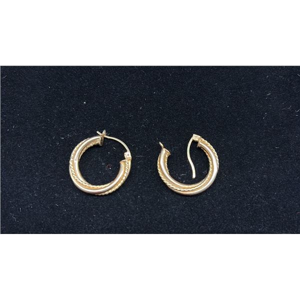 PAIR APPROX 14K HOOP EARRINGS (2.9G)