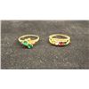 Image 1 : APPROX 10K LADIES RING SET WITH YELLOW, BLUE, GREEN & RED STONES AND APPROX 10K LADIES RING SET