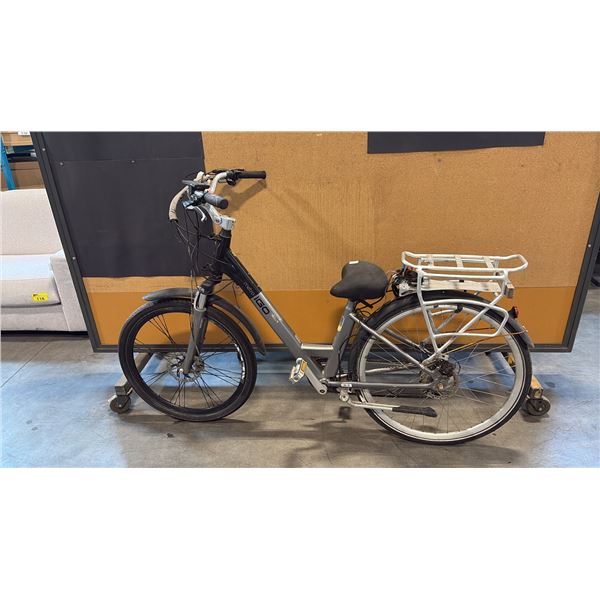 GREY/BLACK  IGO METRO URBAN STEP-THROUGH 8-SPEED ELECTRIC COMMUTER BIKE *NO BATTERY, NO CHARGER*