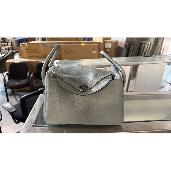 GREY LEATHER HANDBAG