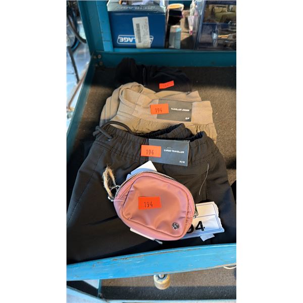 ASSORTMENT OF TRAVEL UTILITY CARGO TROUSERS, ATHLETIC JACKET MIXED SIZES