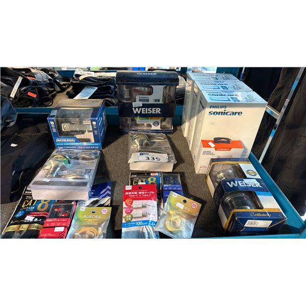 ASSORTMENT OF RESIDENTIAL ENTRY LOCKSETS, NETWORKING CABLES, AND CONSUMER ELECTRONICS