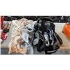 Image 1 : 2 DUFFLE BAGS WITH ASSORTED LADIES VANS SHOES, BLANKET, UMBRELLAS & MORE