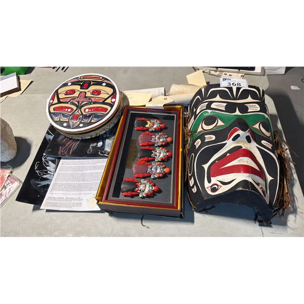 INDIGENOUS ART WITH ASIAN ART AND ASSORTED ARTWORK