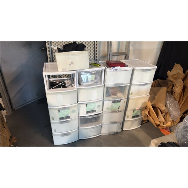 PLASTIC STORAGE CUBBIES WITH ASSORTED CONTENTS *MUST TAKE ALL*