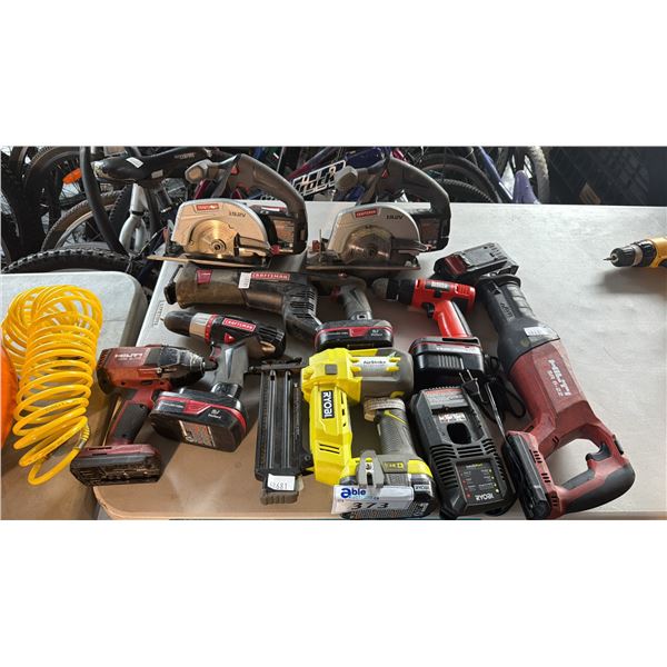 ASSORTED POWER TOOLS FROM CRAFTSMAN, HILTI, RYOBI AND BLACK & DECKER