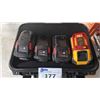Image 2 : ASSORTED POWER TOOL BATTERIES IN A PLASTIC HARD CASE MILWAUKEE & DEWALT