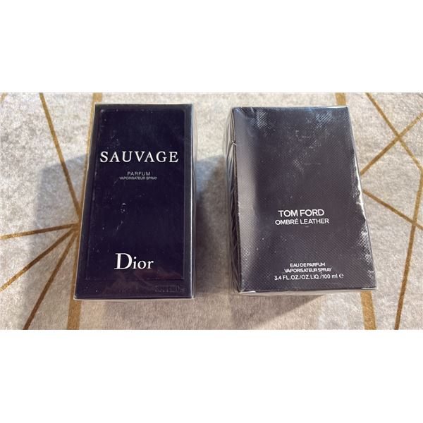 TOM FORD OMBRE LEATHER UNISEX PERFUME AND DIOR SAVAGE MENS COLOGNE