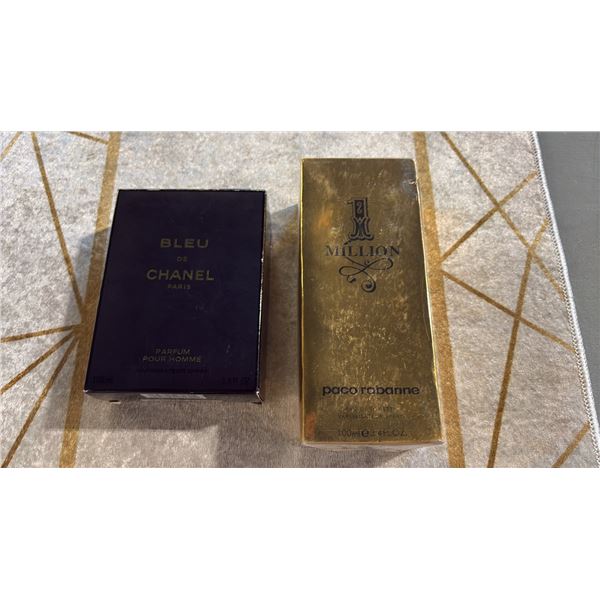 1 BLEU DE CHANEL AND PACO RABANNE MILLION MENS COLOGNE