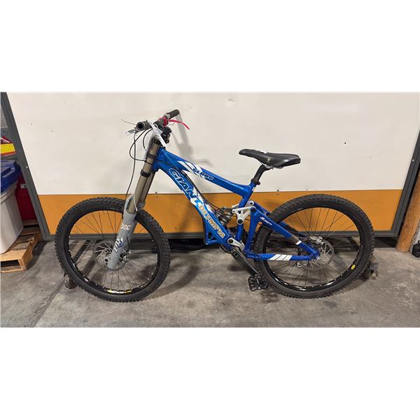 BLUE GLORY DH 2006 FOX 40 RC2 9-SPEED FOX DHX 5.0 COIL MAESTRO SUSPENSION RACING BICYCLE