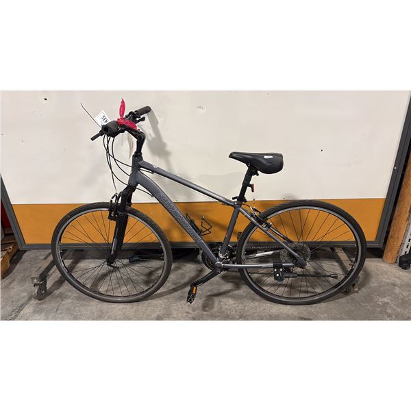 GREY DIAMONDBACK HAWRELAK 6061 T6 ALUMINUM 24-SPEED COMFORT HYBRID COMMUTER BICYCLE