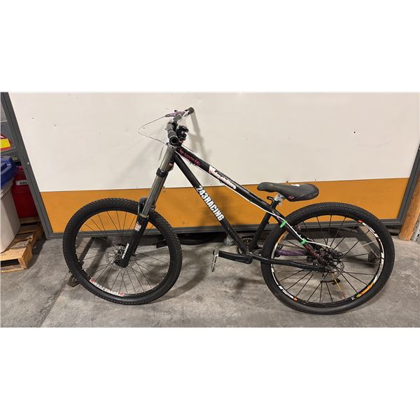 BLACK FR/DH HARDTAIL VINTAGE 4130 CHROMOLY DUAL-CROWN RATED HORIZONAL DROPOUTS FREERIDE MOUNTAIN
