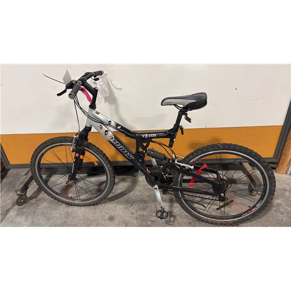 EXCEED 21-SPEED LINEAR PULL V-BRAKES BLACK/GREY FINISH COMFORT UPRIGHT POSITION HYBRID TRAIL BIKE