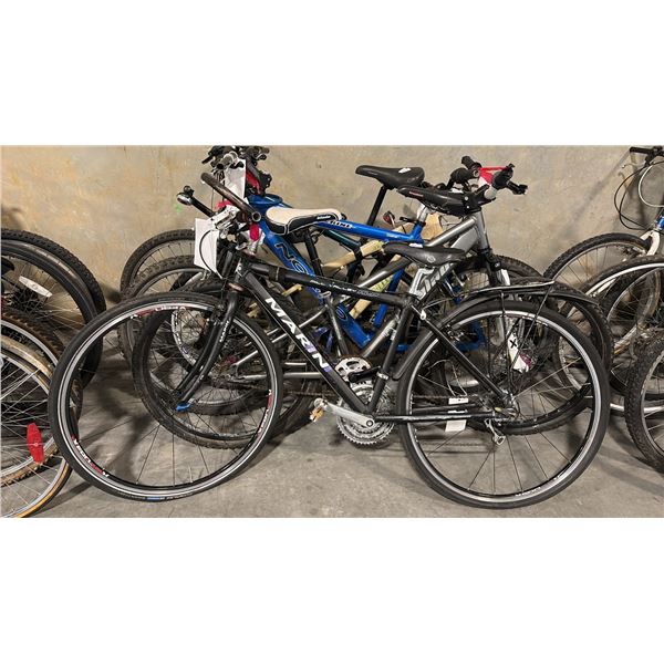 FIVE-UNIT ASSORTED MULTI-GEAR ALUMINUM/STEEL/CARBON MOUNTAIN HYBRID URBAN ROAD BICYCLES