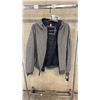 Image 1 : WEATHER-RESISTANT QUILTED INNER BIB MOCK NECK RIB-KNIT STORM CUFFS SPANDEX BLEND HEATHER GREY COAT