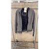 Image 1 : WEATHER-RESISTANT QUILTED INNER BIB MOCK NECK RIB-KNIT STORM CUFFS SPANDEX BLEND HEATHER GREY COAT