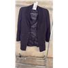 Image 1 : LAYERED HYBRID KNITTED SHAWL COLLAR BUILT-IN MOCK BIB INSERT FLAP POCKETS TAILORED SMART-CASUAL COAT