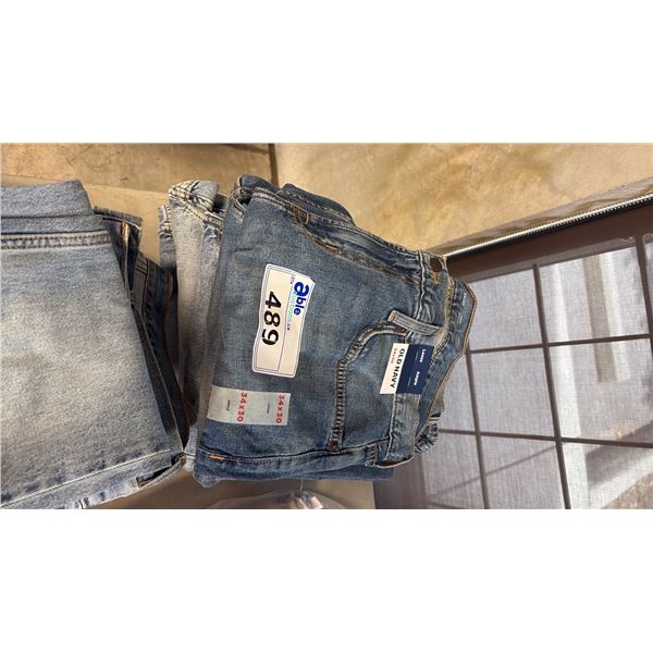 OLD NAVY BUILT-IN FLEX STRUCTURED NON-STRETCH STRAIGHT REGULAR 30X32 TO 34X30 BLUE DENIM JEANS
