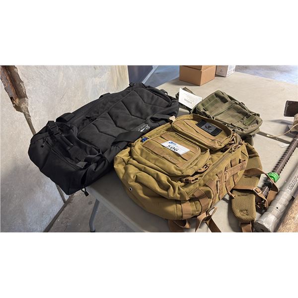 ASSORTED TACTICAL MILITARY STYLE ASSAULT PACKS AND MODULAR UTILITY TRAVEL BACKPACKS