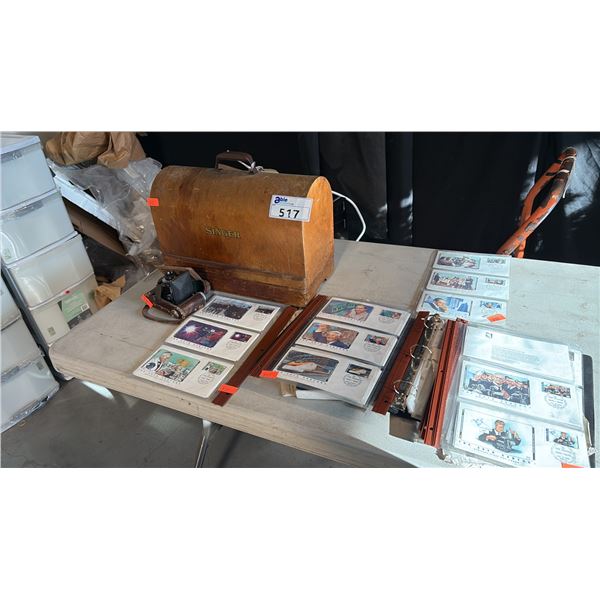 ASSORTED PHILATELIC COMMEMORATIVE FIRST DAY COVERS VINTAGE MANUAL CAMERA AND SEWING MACHINE