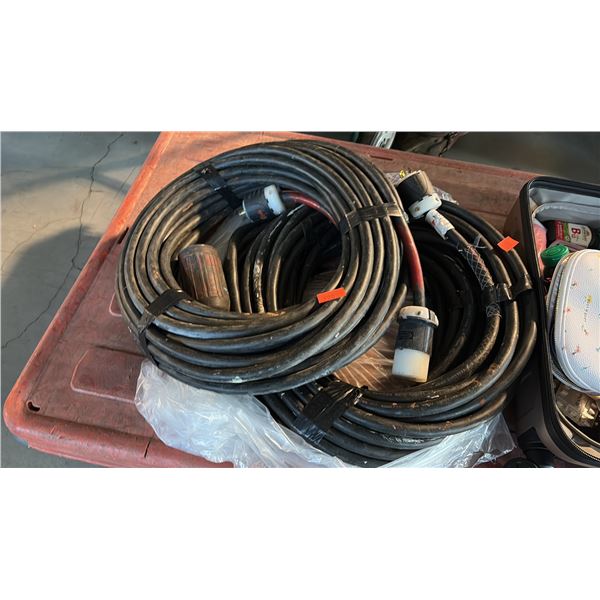 ASSORTED INDUSTRIAL EXTENSION CORDS CABLE TYPE: INDUSTRIAL TWIST-LOCK CORDS