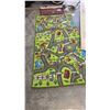 Image 1 : MACHINE-WOVEN CHILDREN STREET LAYOUT INTERACTIVE PLAYMAT TEXTILE 3X6-FOOT