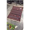 Image 1 : HAND-WOVEN GEOMETRIC TRIBAL FLAT-WEAVE TEXTILE ENTRYWAY ACCENT RUG 2X3-FOOT