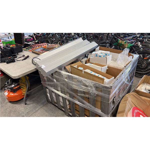 INDUSTRIAL WAREHOUSE SURPLUS LOT OF LED LIGHTING AND ARCHITECTURAL HARDWARE