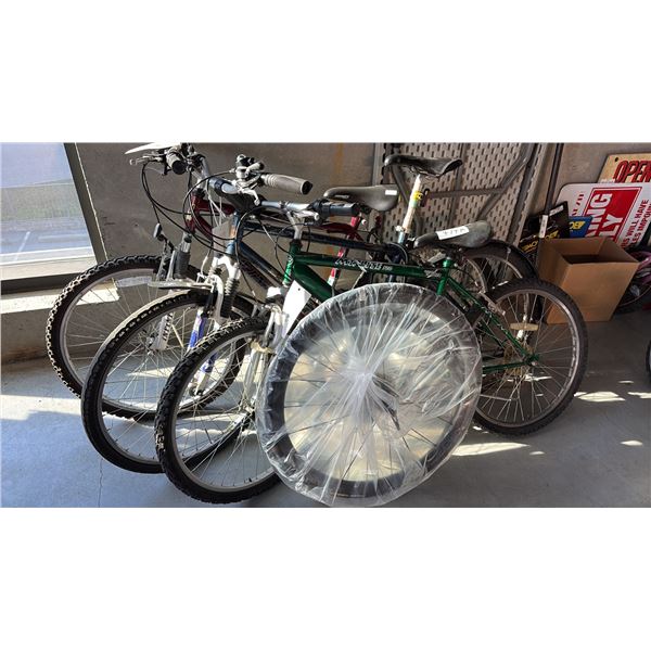 FOUR KIDS CRUISER BIKES 1 W/ MISSING PEDALS