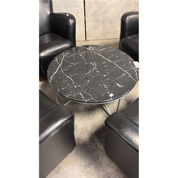 BLACK GRANITE FINISH COFFEE TABLE 36" IN DIAMETER