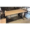 Image 1 : ASH WOOD STEELCASE ELECTRIC HEIGHT-ADJUSTABLE DESK 60"X30" IN