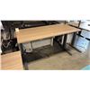 Image 1 : ASH WOOD STEELCASE ELECTRIC HEIGHT-ADJUSTABLE DESK 60"X30" IN