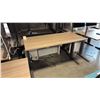 Image 1 : ASH WOOD STEELCASE ELECTRIC HEIGHT-ADJUSTABLE DESK 60"X30" IN