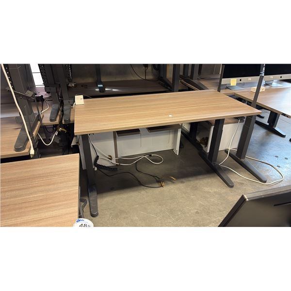 ASH WOOD STEELCASE ELECTRIC HEIGHT-ADJUSTABLE DESK 60"X30" IN
