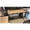 Image 1 : ASH WOOD STEELCASE ELECTRIC HEIGHT-ADJUSTABLE DESK 60"X30" IN
