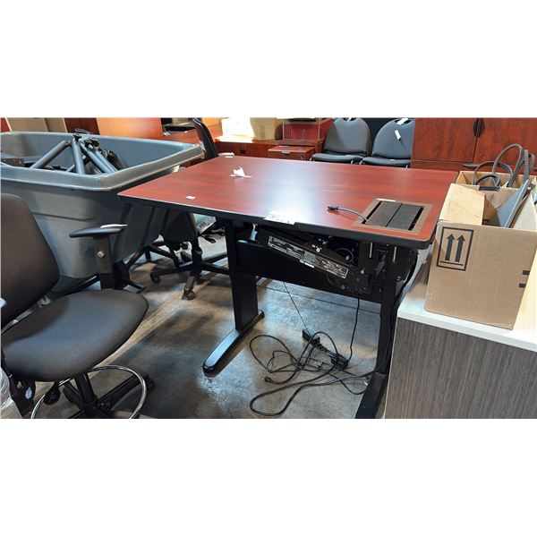 COMMERCIAL DUAL-MOTOR ELECTRIC SIT-STAND DESK 46-INCH CHERRY FINISH