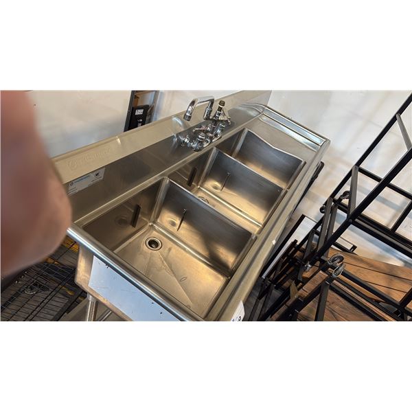 THORINOX 74IN STAINLESS STEEL 3-COMPARTMENT COMMERCIAL SINK W/ GOOSENECK FAUCET