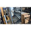 Image 2 : MOBILE TIERED WIRE MERCHANDISING DISPLAY RACKS MATTE BLACK 2PC LOT