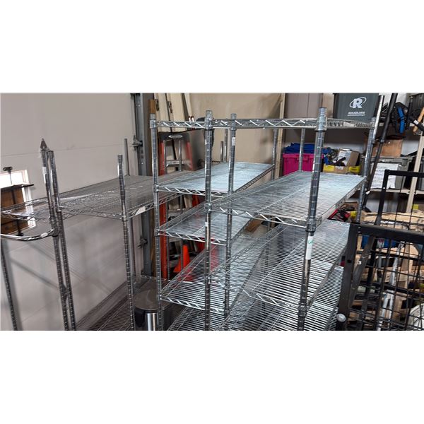 ASSORTED COMMERCIAL CHROME WIRE SHELVING UNITS