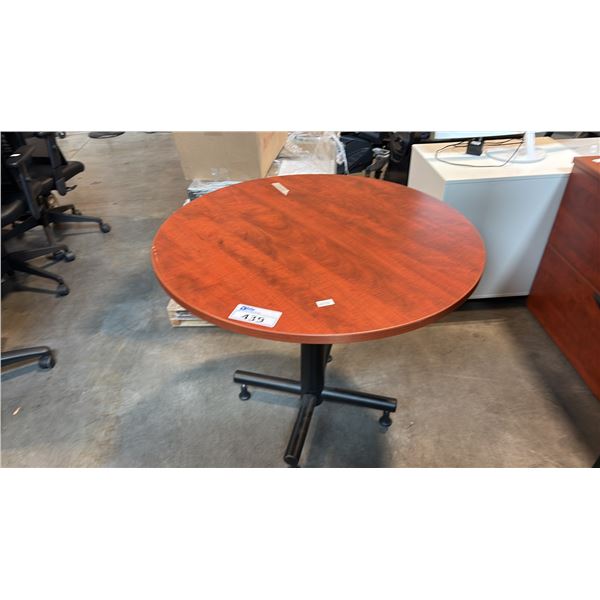 CHERRY FINISH MULTI-PURPOSE 35.5" ROUND BREAKROOM TABLE
