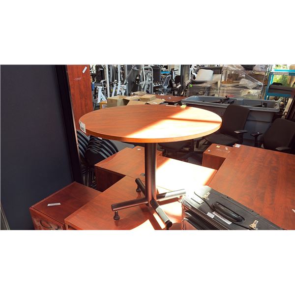 CHERRY FINISH MULTI-PURPOSE 35.5" ROUND BREAKROOM TABLE