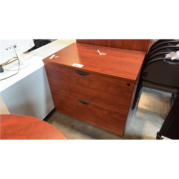 CHERRY FINISH OFFICE DESK FILE PEDESTAL