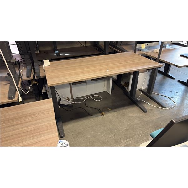ASH WOOD STEELCASE ELECTRIC HEIGHT-ADJUSTABLE DESK 60"X30" IN