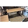 Image 1 : ASH WOOD STEELCASE ELECTRIC HEIGHT-ADJUSTABLE DESK 60"X30" IN
