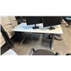 Image 1 : WHITE 60"X30" ELECTRIC SIT/STAND TABLE *NOT WORKING*, 2 STEELCASE TASK CHAIRS W/ COSMETIC STAINS