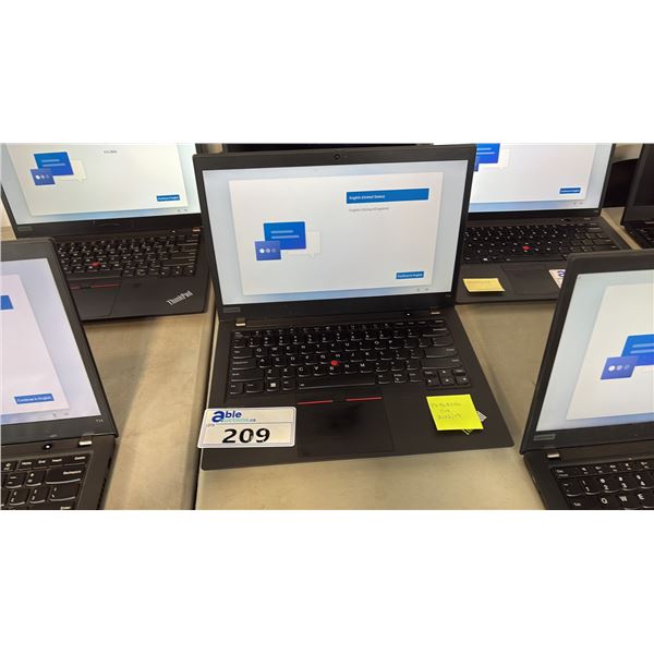 LENOVO THINKPAD 14" LAPTOP W/ INTEL CORE I5 PROCESSOR *FACTORY RESET, NO CHARGER*