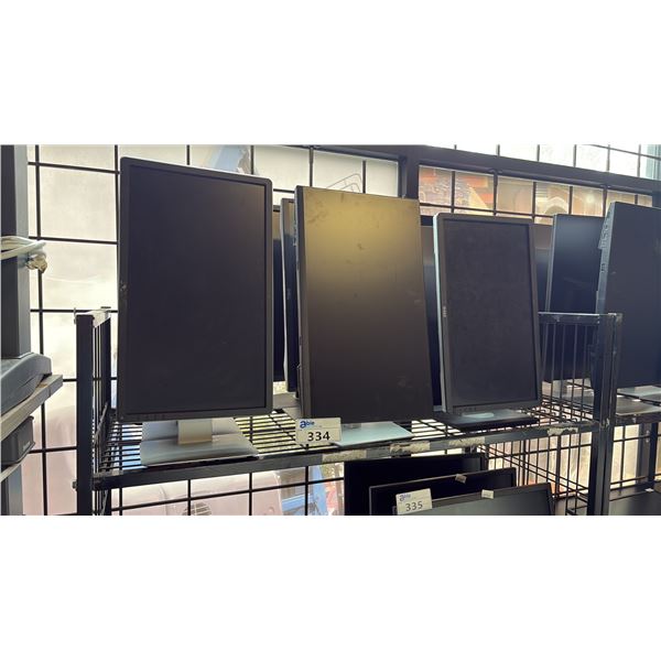 SHELF OF ASSORTED DELL COMPUTER MONITORS